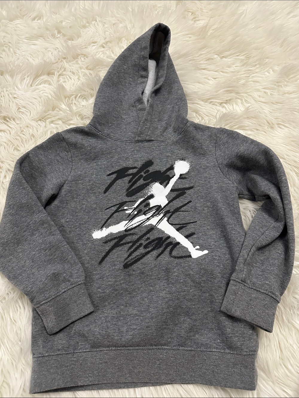 Jordan Gray Pullover Hoodie with White Jumpman